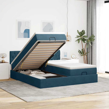Struttura Letto Pouf con Materassi 160x200 cm Velluto | homemem39