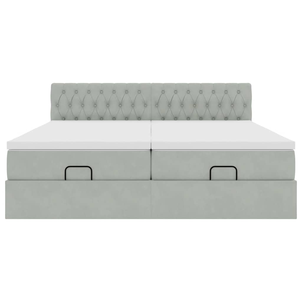 Struttura Letto Pouf con Materassi 180x200 cm Velluto