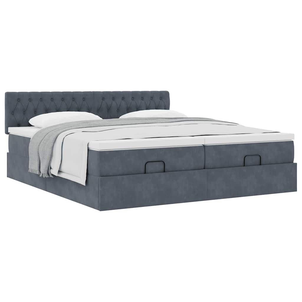 Struttura Letto Pouf con Materassi 180x200 cm Velluto | homemem39