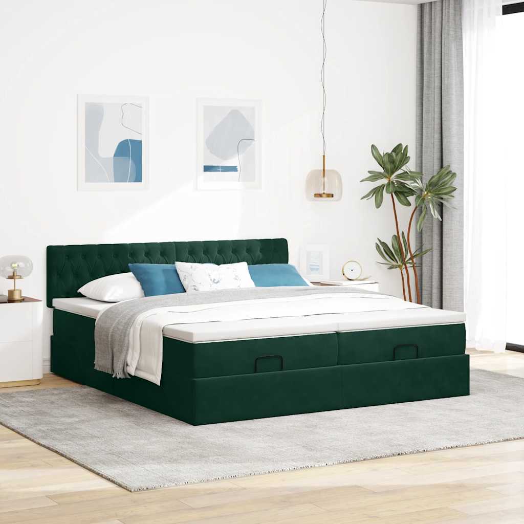 Struttura Letto Pouf con Materassi 180x200 cm Velluto | homemem39