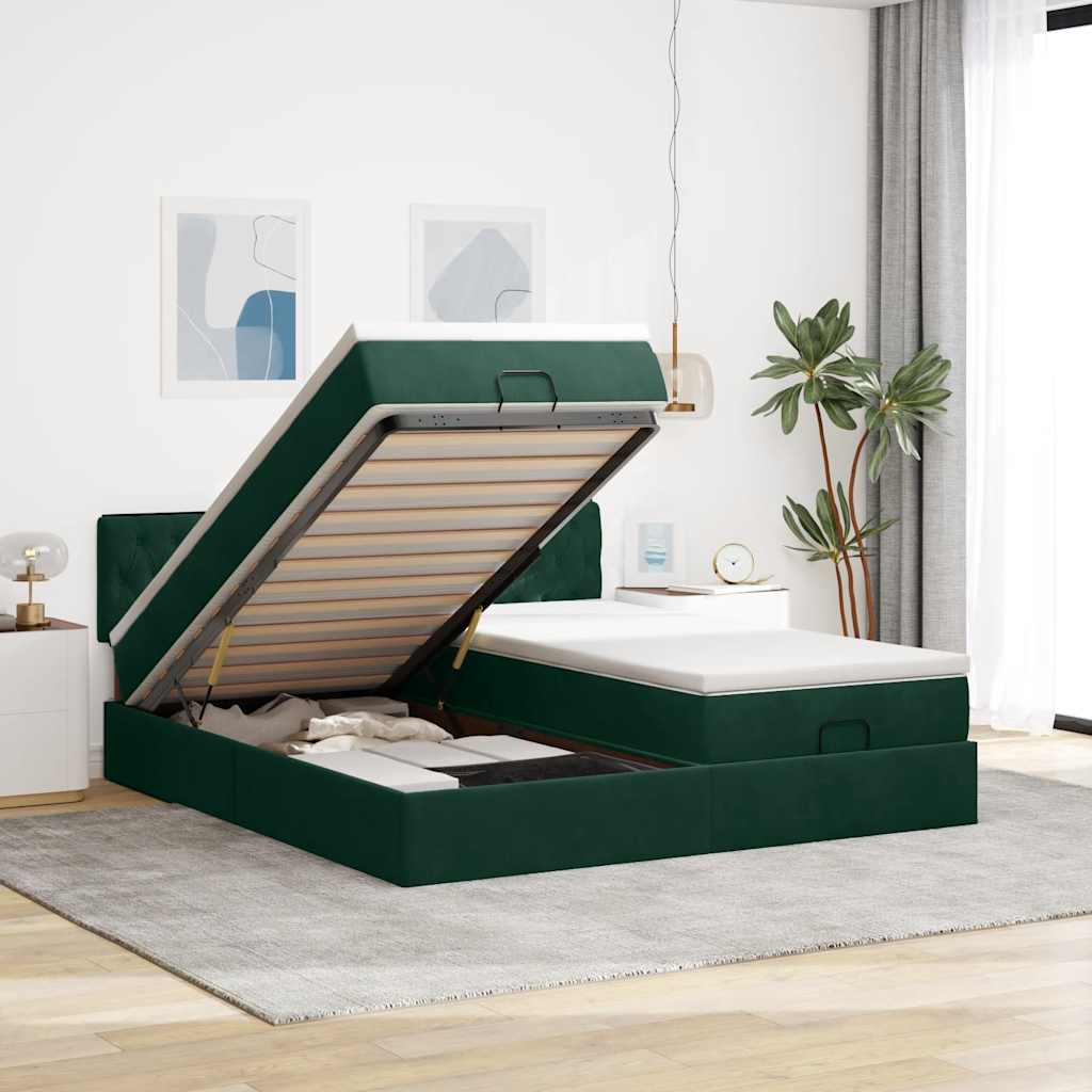 Struttura Letto Pouf con Materassi 180x200 cm Velluto | homemem39