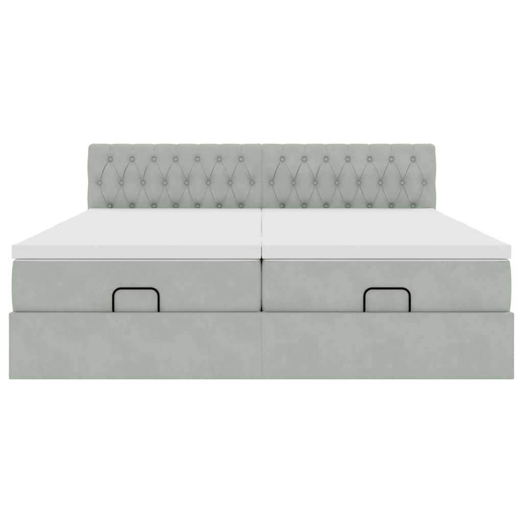 Struttura Letto Pouf con Materassi 200x200 cm Velluto