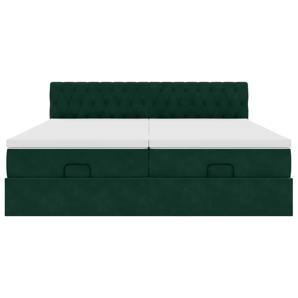 Struttura Letto Pouf con Materassi 200x200 cm Velluto