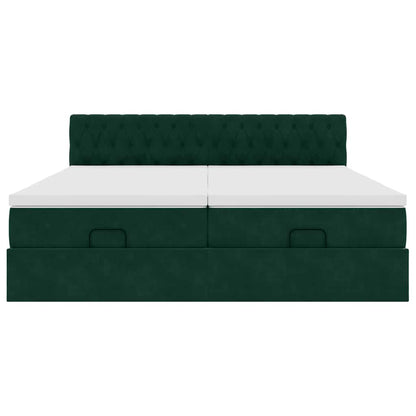 Struttura Letto Pouf con Materassi 200x200 cm Velluto