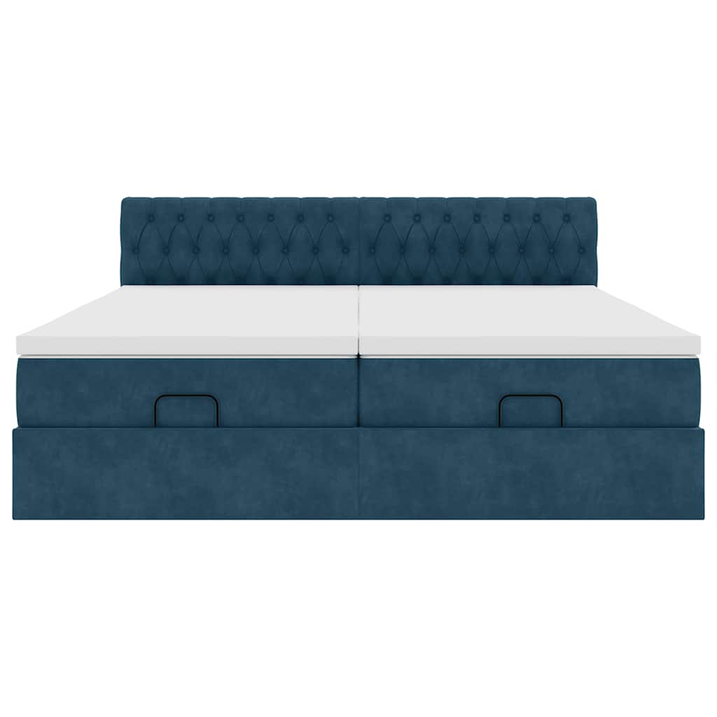 Struttura Letto Pouf con Materassi 200x200 cm Velluto | homemem39