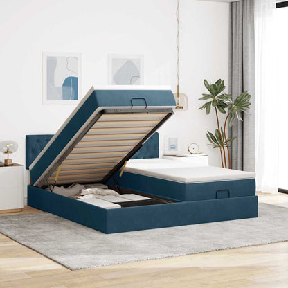 Struttura Letto Pouf con Materassi 200x200 cm Velluto | homemem39