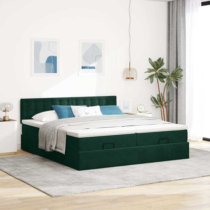Struttura Letto Pouf con Materassi 160x200 cm Velluto | homemem39