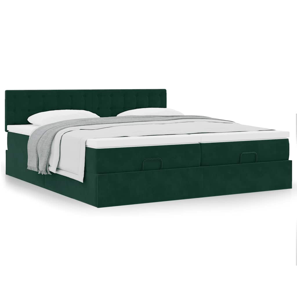 Struttura Letto Pouf con Materassi 160x200 cm Velluto
