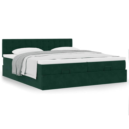 Struttura Letto Pouf con Materassi 160x200 cm Velluto