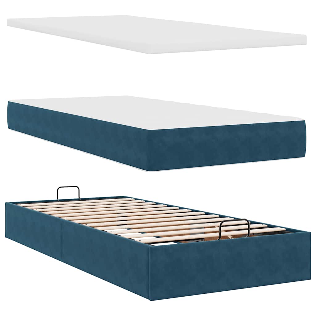 Struttura Letto Pouf con Materassi 160x200 cm Velluto
