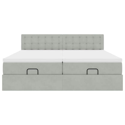 Struttura Letto Pouf con Materassi 180x200 cm Velluto