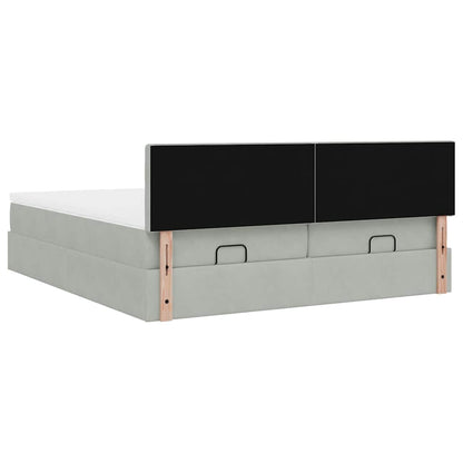 Struttura Letto Pouf con Materassi 180x200 cm Velluto