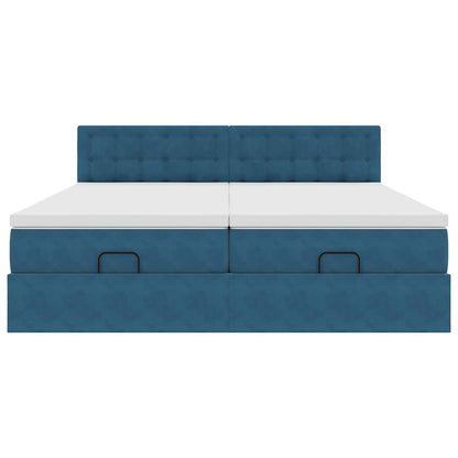 Struttura Letto Pouf con Materassi 180x200 cm Velluto - homemem39