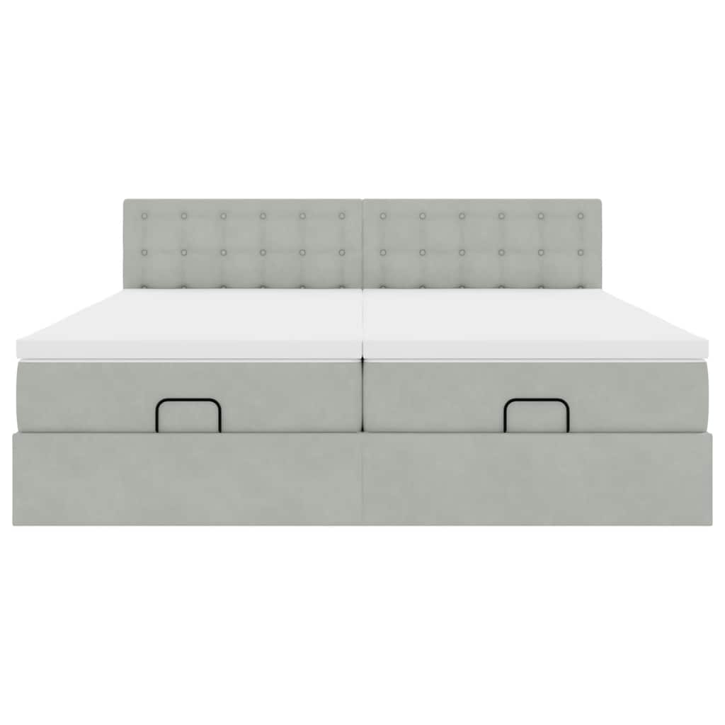 Struttura Letto Pouf con Materassi 200x200 cm Velluto