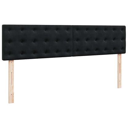 Struttura Letto Pouf con Materassi Nero 200x200 cm Velluto - homemem39