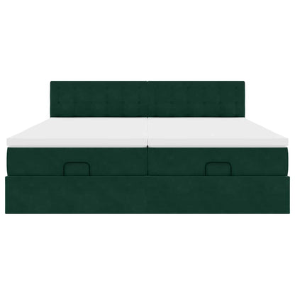 Struttura Letto Pouf con Materassi 200x200 cm Velluto