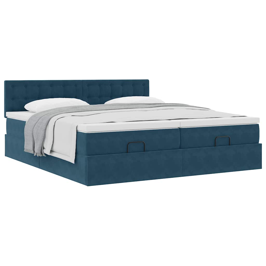 Struttura Letto Pouf con Materassi 200x200 cm Velluto | homemem39