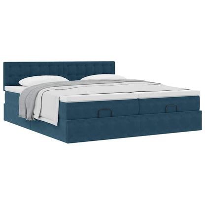 Struttura Letto Pouf con Materassi 200x200 cm Velluto | homemem39