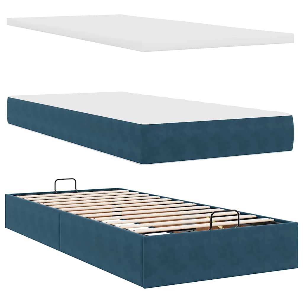 Struttura Letto Pouf con Materassi 200x200 cm Velluto