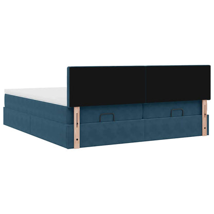 Struttura Letto Pouf con Materassi 200x200 cm Velluto