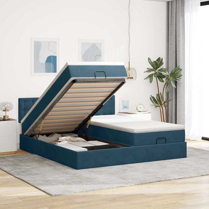 Struttura Letto Pouf con Materassi 200x200 cm Velluto | homemem39
