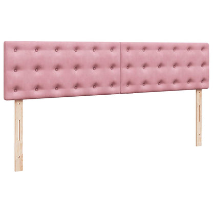 Struttura Letto Pouf con Materassi Rosa 200x200 cm Velluto