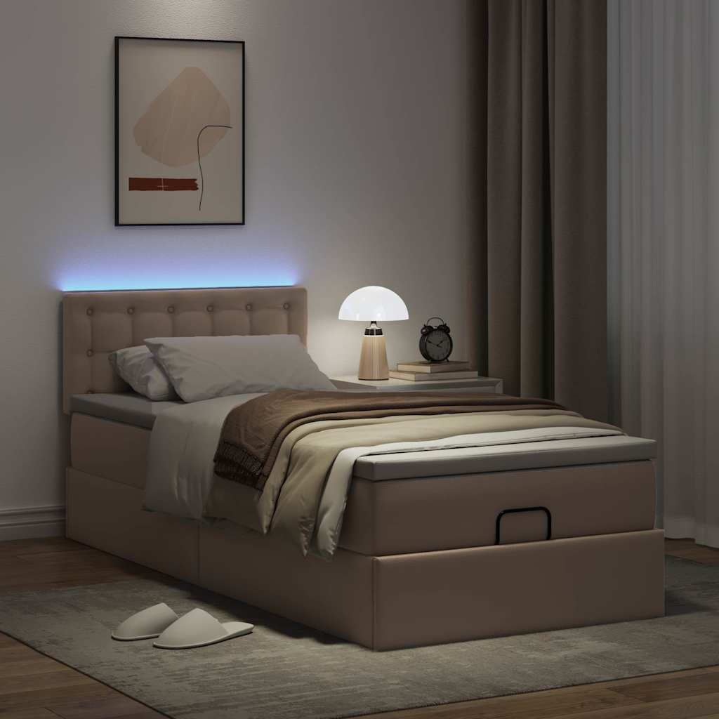 Struttura Letto Pouf con Materasso 90x190 cm Similpelle | homemem39