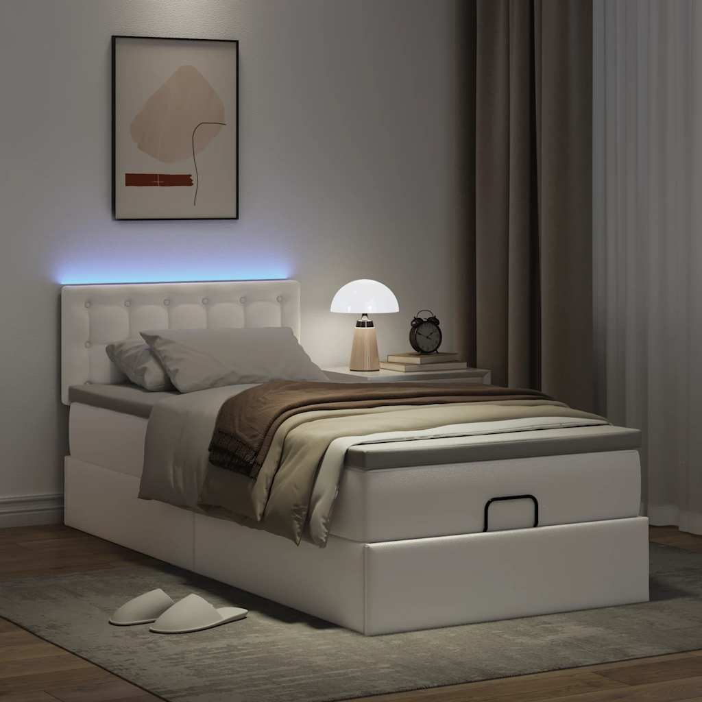 Struttura Letto Pouf con Materasso 90x200 cm Similpelle | homemem39