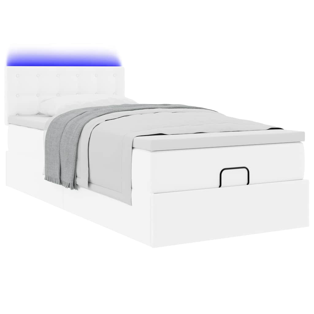 Struttura Letto Pouf con Materasso 90x200 cm Similpelle | homemem39