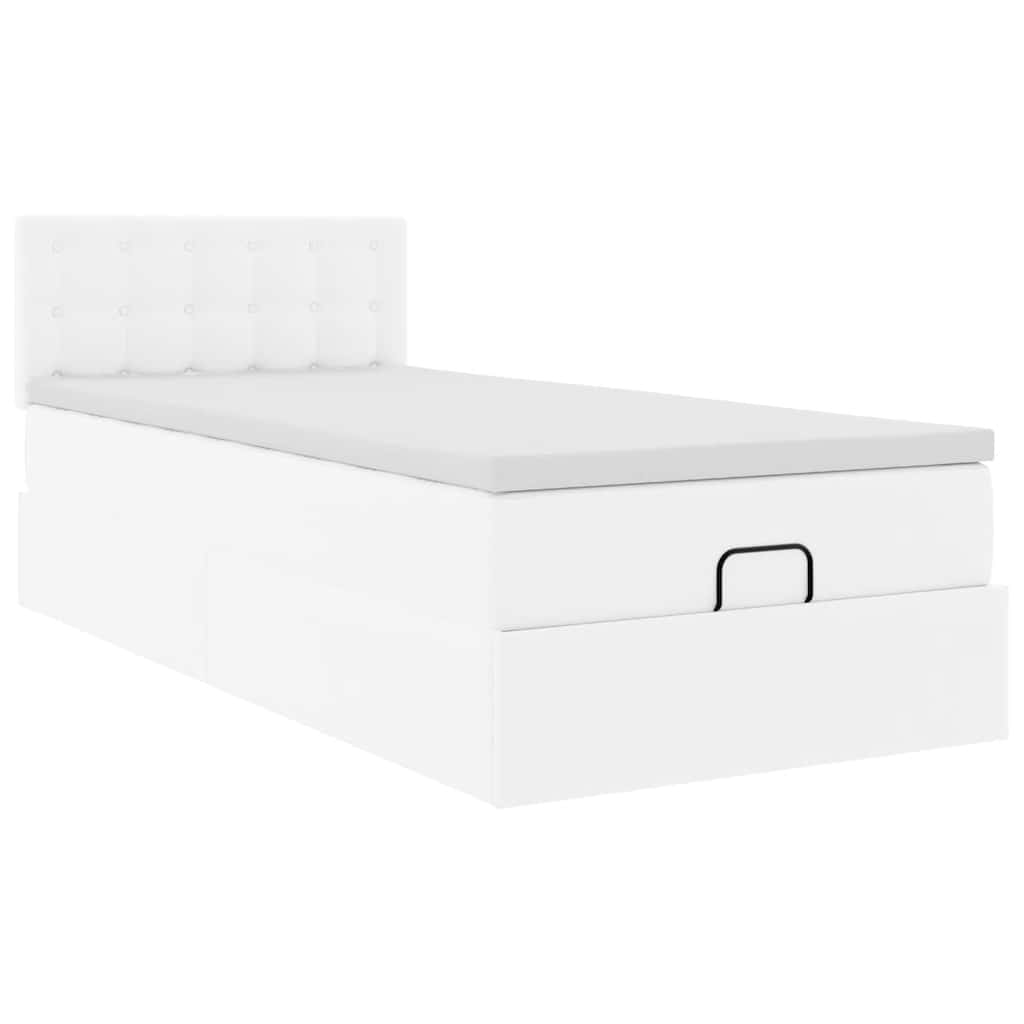 Struttura Letto Pouf con Materasso 100x200 cm Similpelle | homemem39