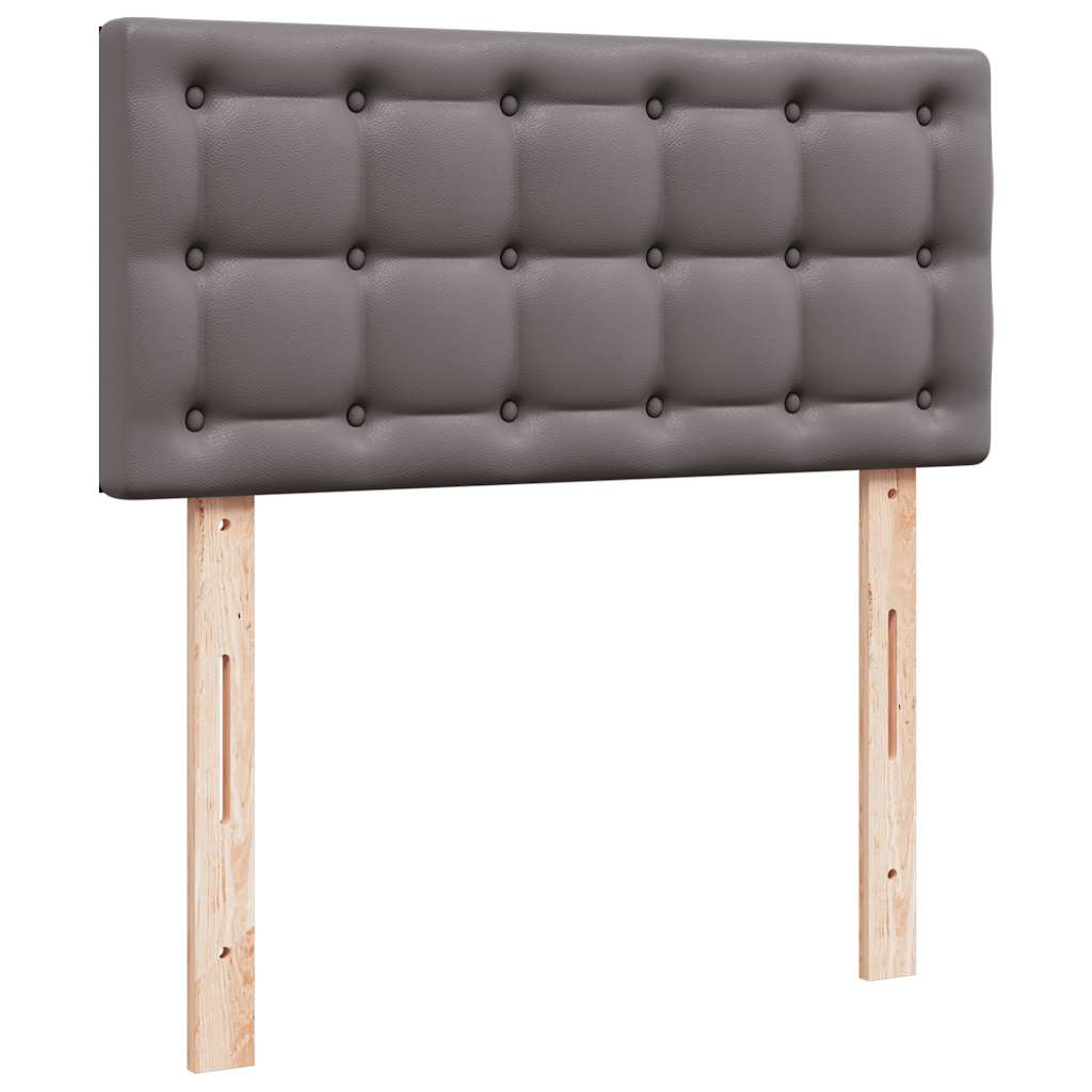 Struttura Letto Pouf con Materasso Grigio 100x200 cm Similpelle
