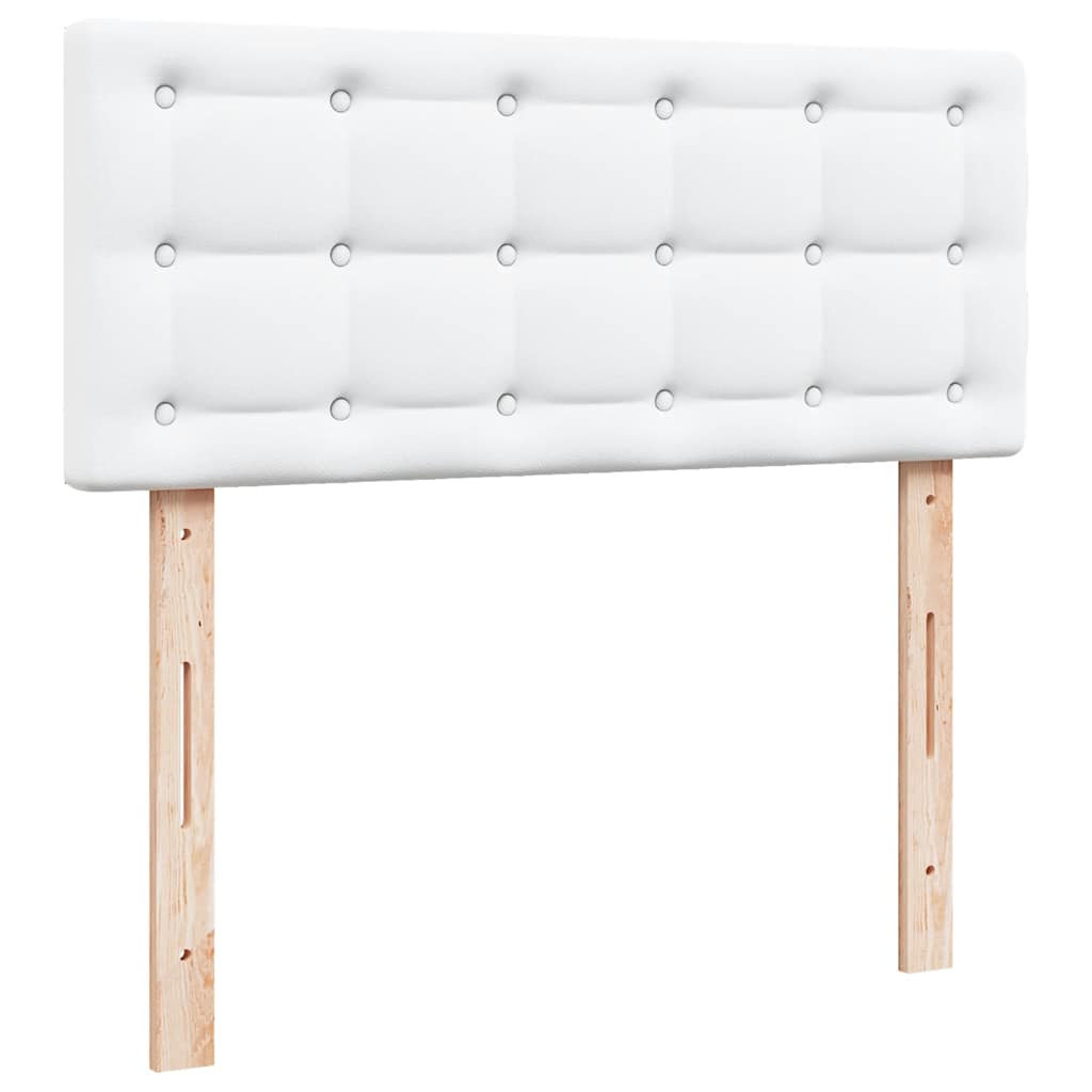 Pouf Letto con Materassi e LED Bianco Puro 120x190cm Similpelle