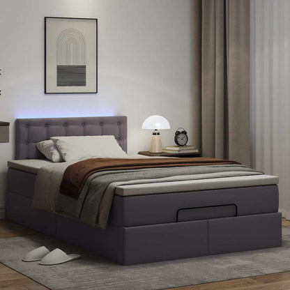Pouf Letto con Materassi e LED Grigio 120x190 cm Similpelle | homemem39