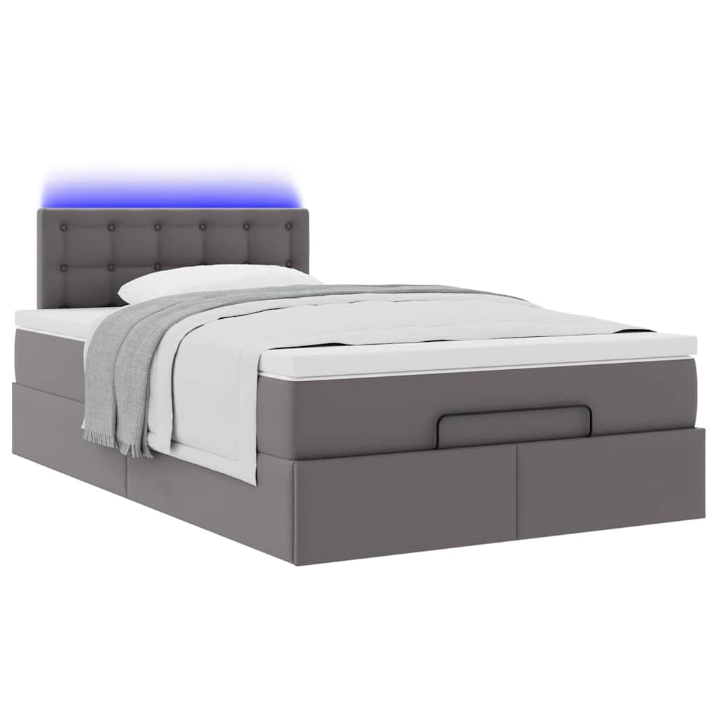 Pouf Letto con Materassi e LED Grigio 120x190 cm Similpelle | homemem39