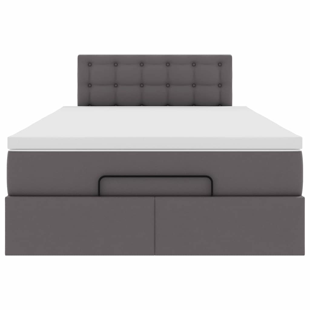 Pouf Letto con Materassi e LED Grigio 120x190 cm Similpelle