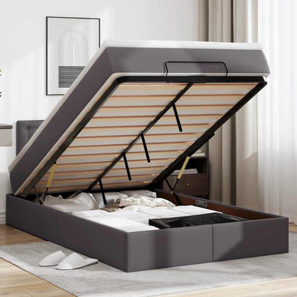 Pouf Letto con Materassi e LED Grigio 120x190 cm Similpelle | homemem39