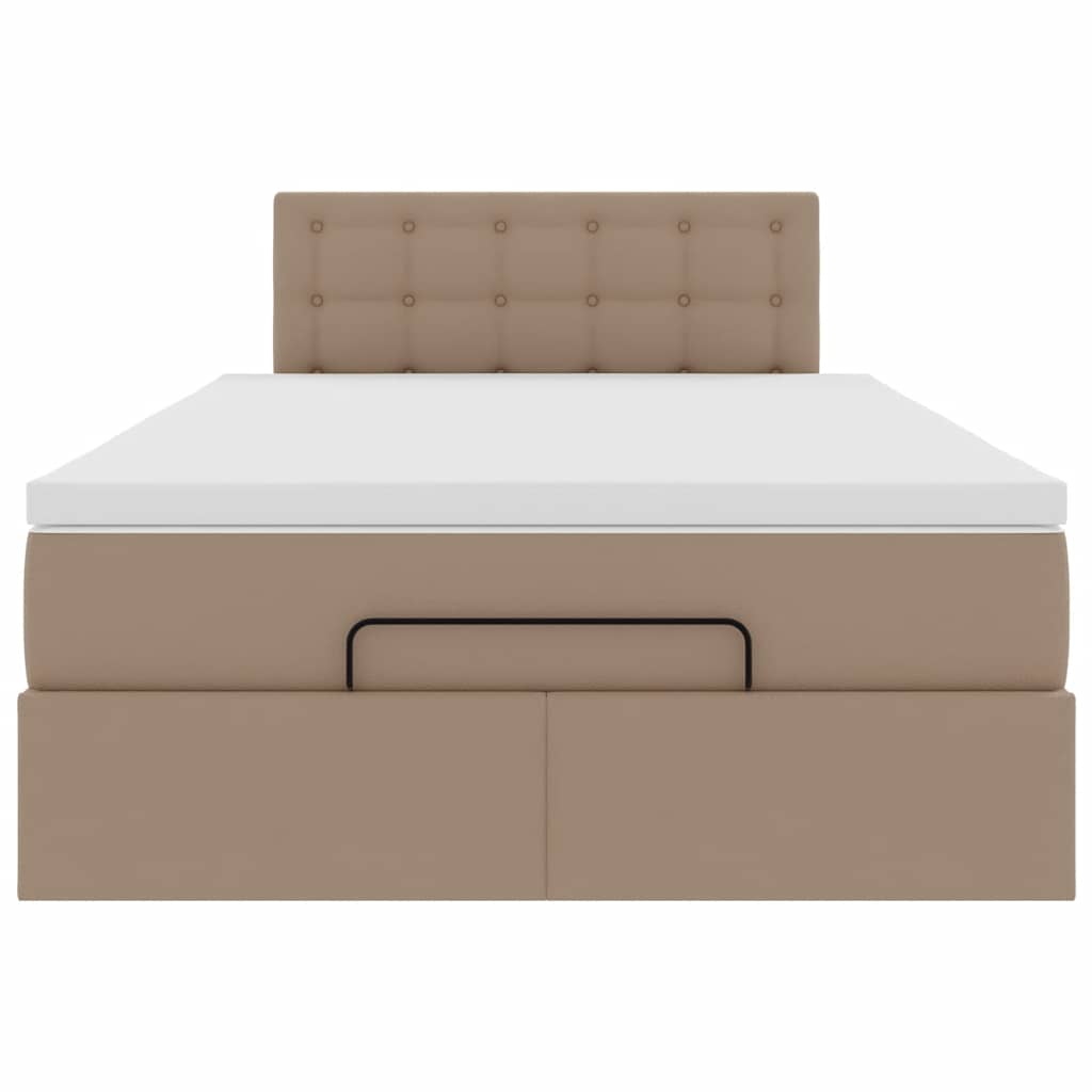 Pouf Letto con Materassi e LED Cappuccino 120x190 cm Similpelle | homemem39