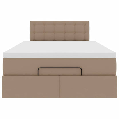 Pouf Letto con Materassi e LED Cappuccino 120x190 cm Similpelle | homemem39