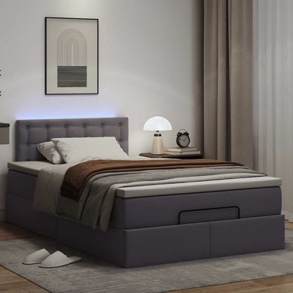 Struttura Letto Pouf con Materasso Grigio 120x200 cm Similpelle | homemem39