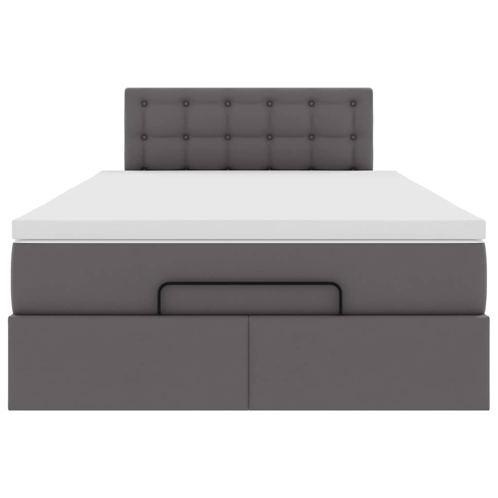 Struttura Letto Pouf con Materasso Grigio 120x200 cm Similpelle | homemem39