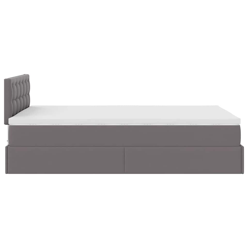 Struttura Letto Pouf con Materasso Grigio 120x200 cm Similpelle | homemem39