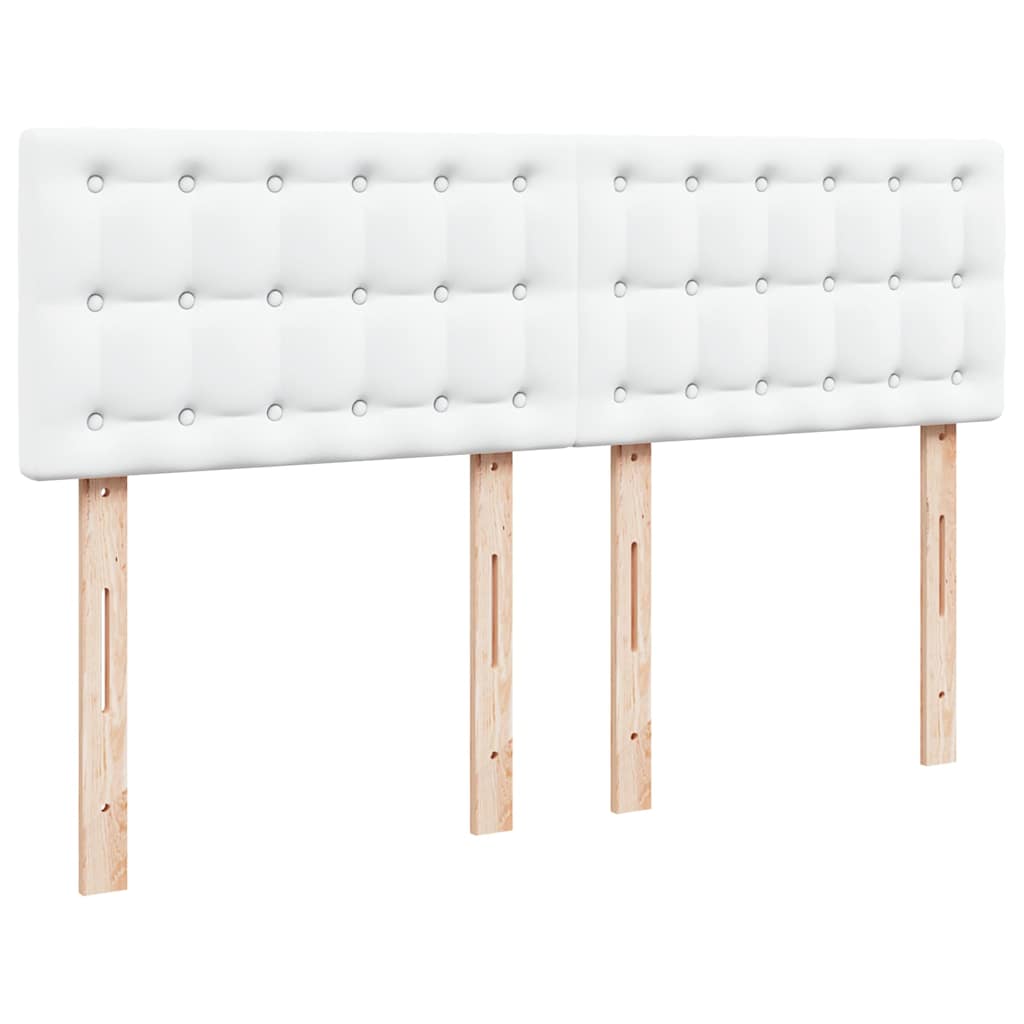 Pouf Letto con Materassi e LED Bianco Puro 140x190cm Similpelle