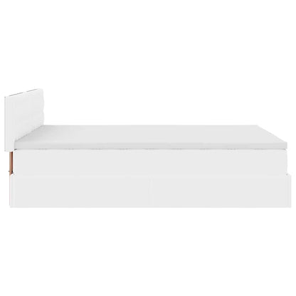 Pouf Letto con Materassi e LED Bianco Puro 140x200cm Similpelle | homemem39