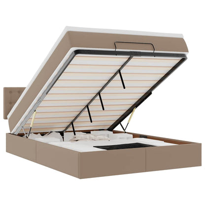 Pouf Letto con Materassi e LED Cappuccino 140x200cm Similpelle | homemem39