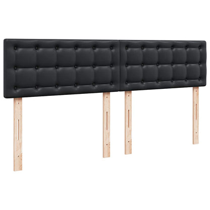 Pouf Letto con Materassi e LED Nero 160x200cm Similpelle