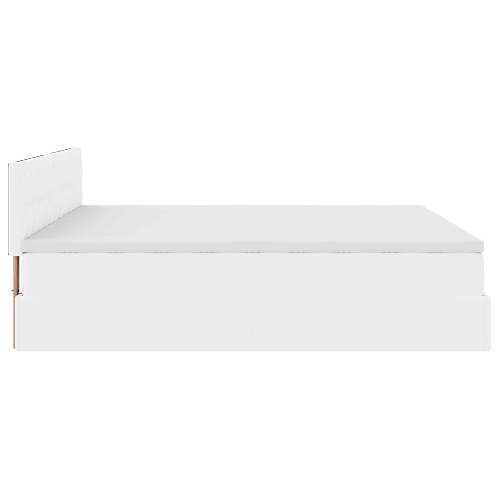 Pouf Letto con Materassi e LED Bianco Puro 180x200cm Similpelle | homemem39