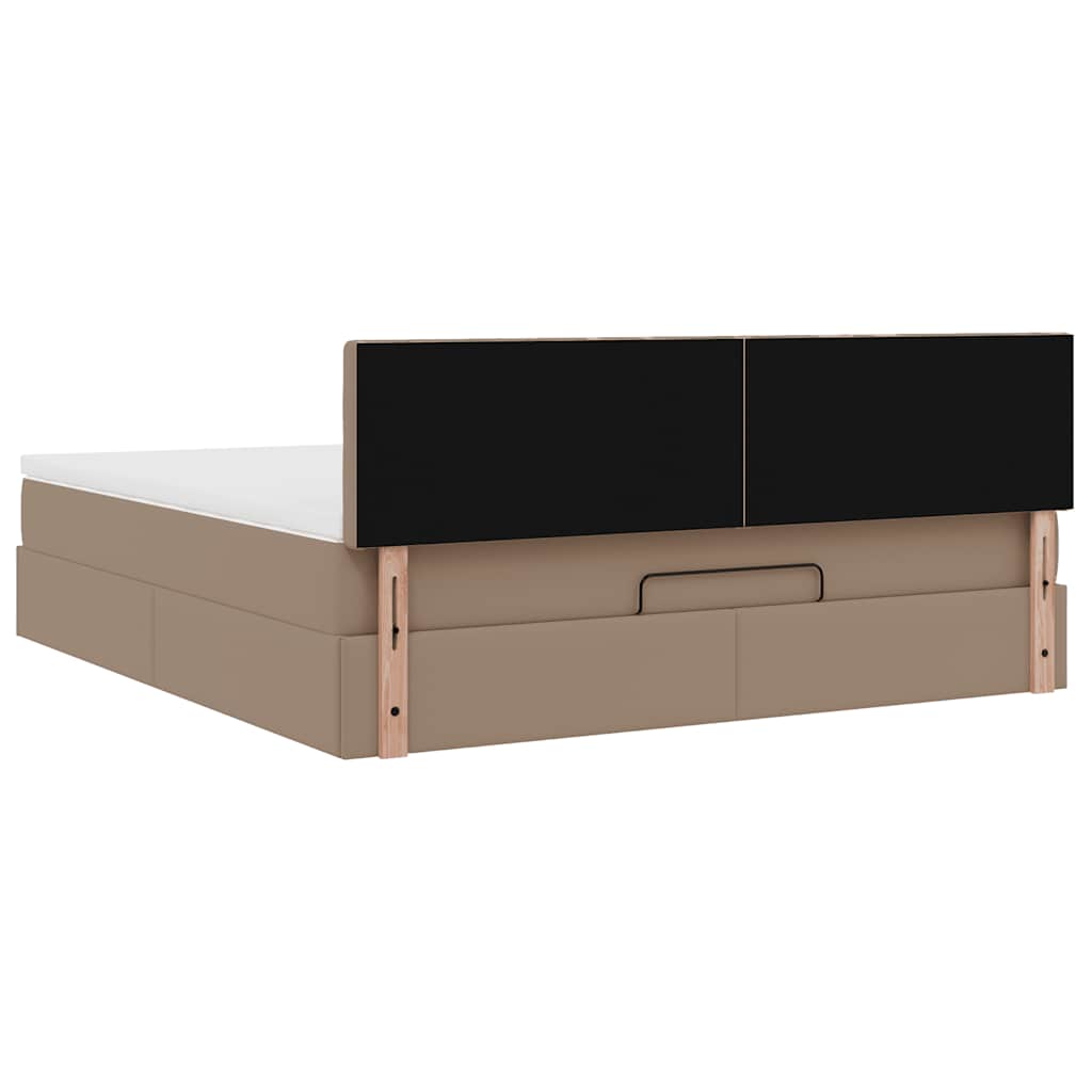 Pouf Letto con Materassi e LED Cappuccino 180x200cm Similpelle | homemem39