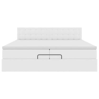 Struttura Letto Pouf con Materasso 200x200 cm Similpelle