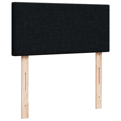 Struttura Letto Pouf con Materasso Nero 80x200 cm in Tessuto