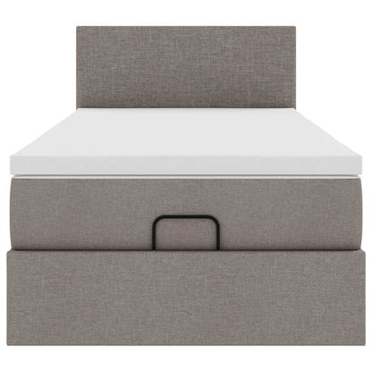 Struttura Letto Pouf con Materasso Tortora 80x200 cm in Tessuto